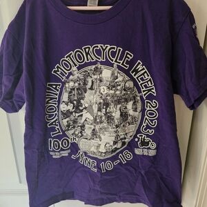 Kids Purple Gildan Medium T-Shirt, 100th Annual Laconia Motorcycle Week
